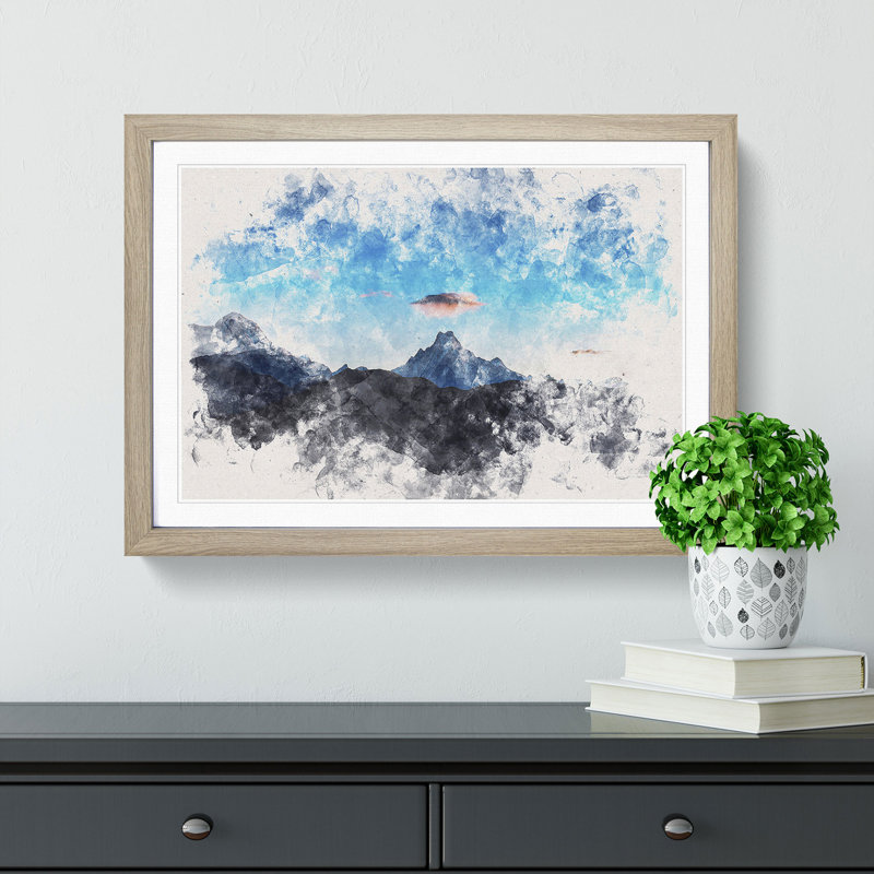 Fishtail Mountain Nepal - Picture Frame Painting Print, 36cm H x 48cm W x 2cm D, Oak Framed