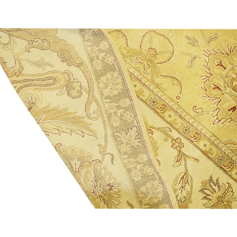 High-Quality Hand-Knotted Gold And Cream Area Rug