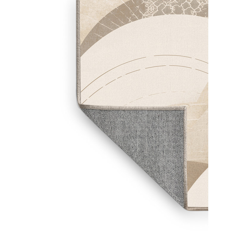 Tapis marocain beige Lavoline lavable à la machine - beige, 3 x 5