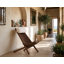 Chaise longue pliante d'extérieur Lashawn en bois d'acacia - Brun-2095246258-2095246262