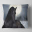 Cheval noir au clair de lune - Coussin imprimé animal-29516380-29516384