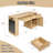Modern 55" Fluted Writing Desk With Storage Cabinet, Drawers, Power Outlet And Built-In Shelves-97695769