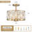 12" W 3-Light Semi Flush Mount with Crystal Shade, Gold Ceiling Light with Drum Shade for Bedroom & Foyer-1215075901