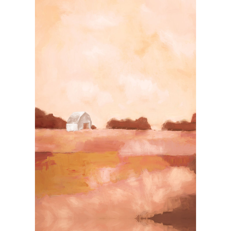 Golden Sunrise Barn - Painting Print, 122cm H x 81cm W, Wrapped Canvas