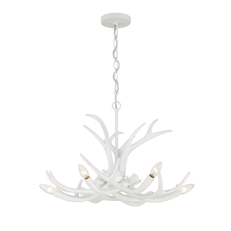 Lustre 6 lumières Daniels, Blanc