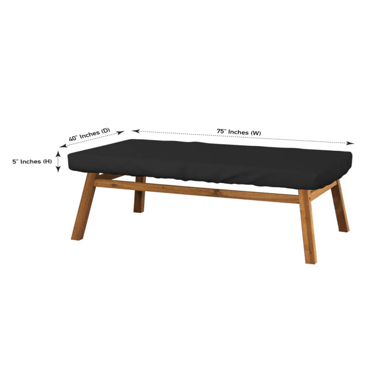 High Density  Multipurpose Rectangle Patio Tabletop Cover, Waterproof Outdoor UV-Resistant Table Cover, 5" H x 75" W x 40" D