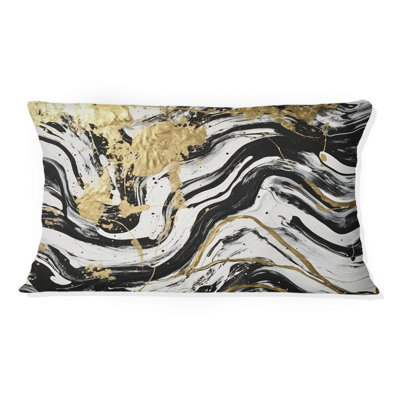 Coussin Golden Wave Reflections I - Abstract Printed