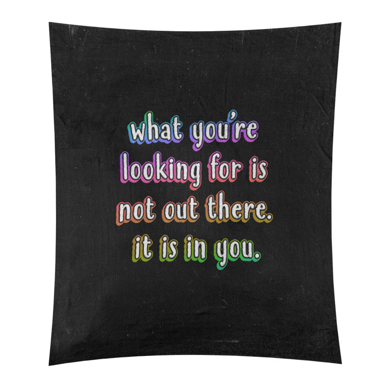 Tapisserie tableau noir quote self confidence quot, H 27,5 po x l 37,5 po, Arc-en-ciel