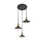 Luminaire suspendu conique 3 lumières grappe Dellwood-457080126