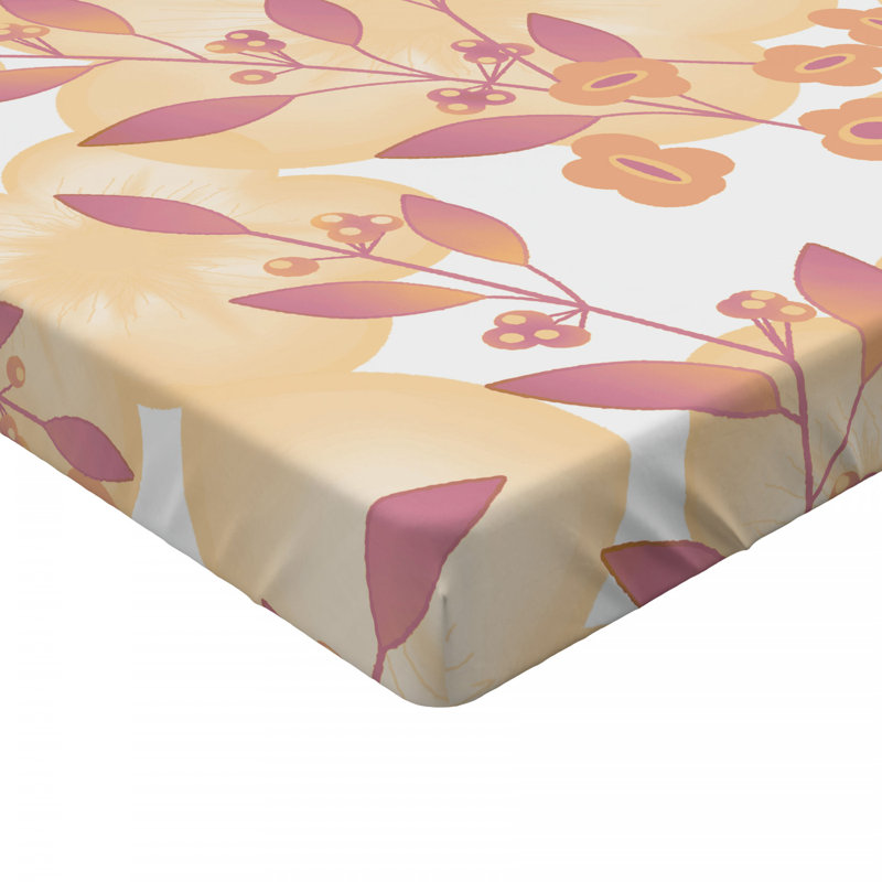 Microfiber Floral Fitted Sheet, Full Fitted Sheet