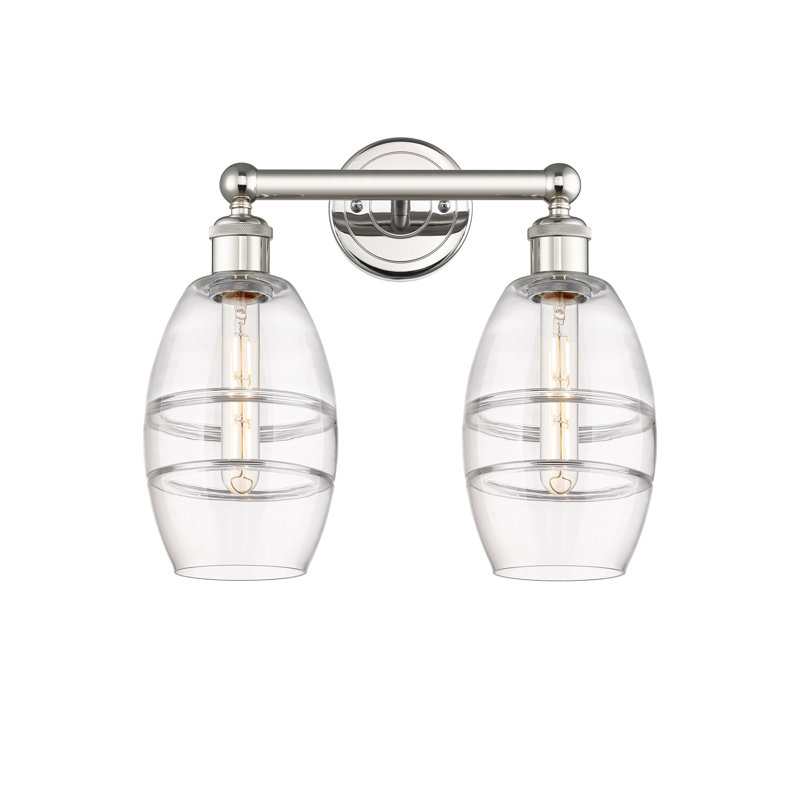 Éclairage pour meuble-lavabo à 2 lumières Kusham, Transparent, Nickel poli