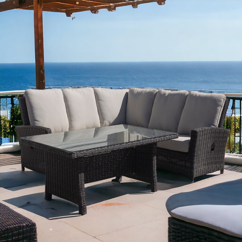 Lissowski 5 - Person Patio Conversation Set with Cushions