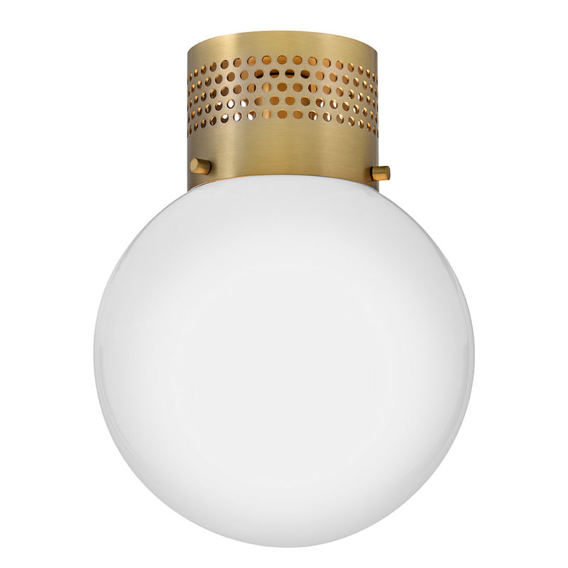 Flush Mount Globe Ceiling Light with Perforated Details, Bronze