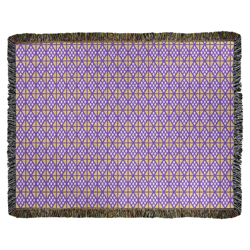 Couverture tissée Katelyn Elizabeth, l 37 po x L 52 po, Mauve / Jaune