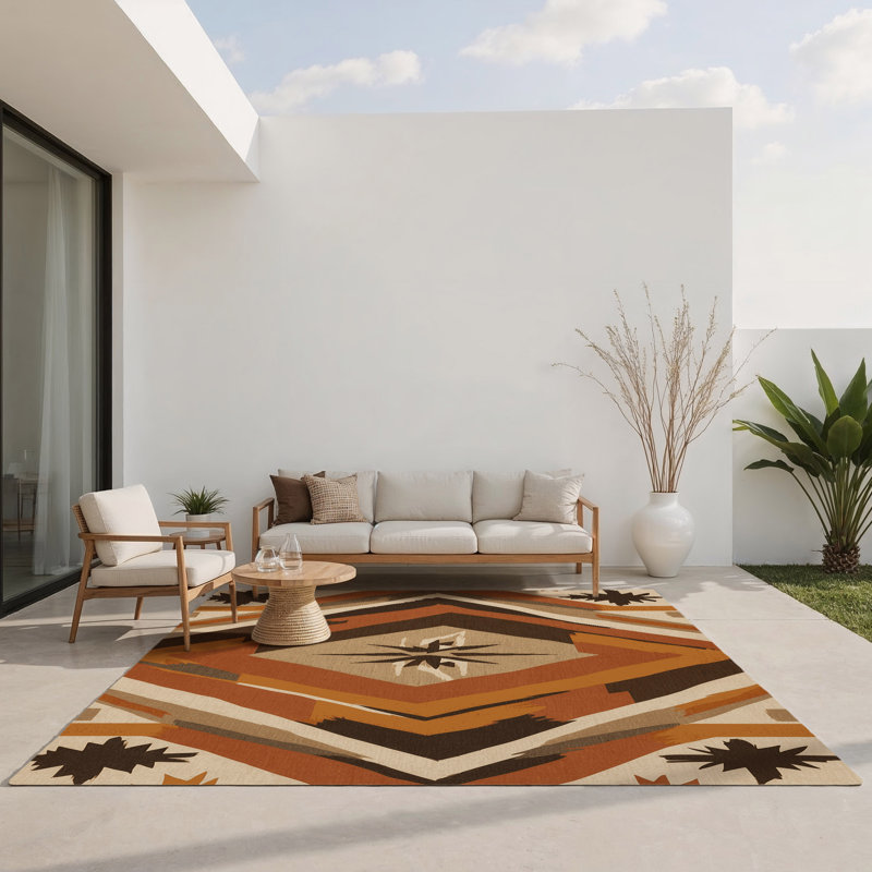 Tapis intérieur et extérieur Sandstone Dreams, Rectangulaire 8 pi x 10 pi