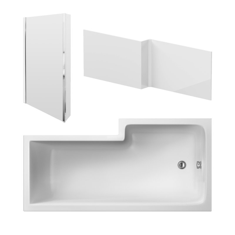 1600mm x 850mm Surface / Recess Soaking Acrylic Bathtub