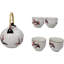 Ensemble de théière en porcelaine 30 oz et 4 tasses à thé en porcelaine blanche et rose