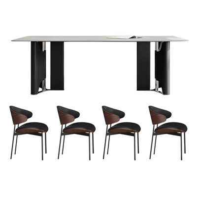 Ensemble de table rectangulaire moderne avec chaises