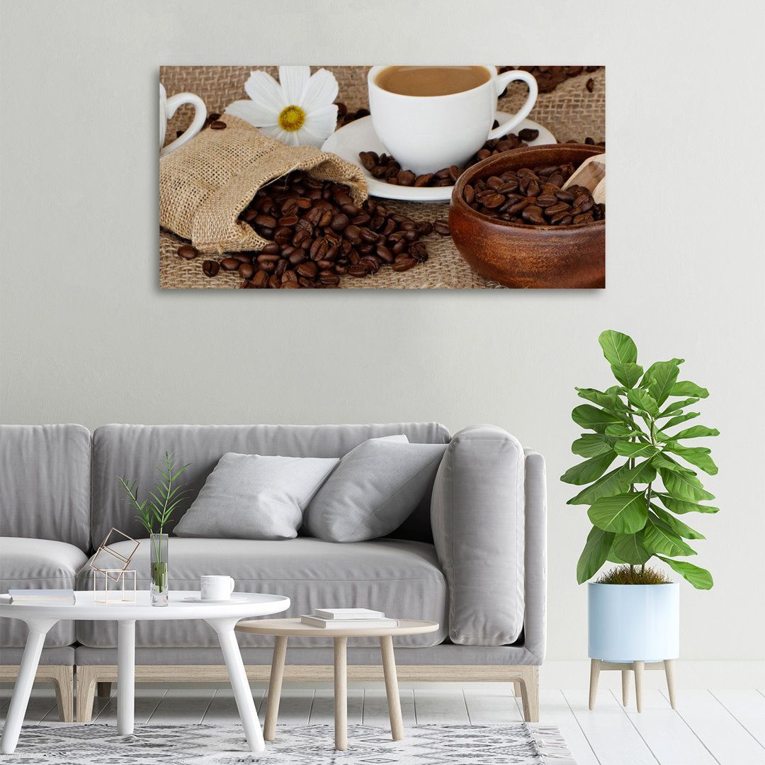 Kaffee mit Milch - Ungerahmte Kunstdrucke auf Leinwand