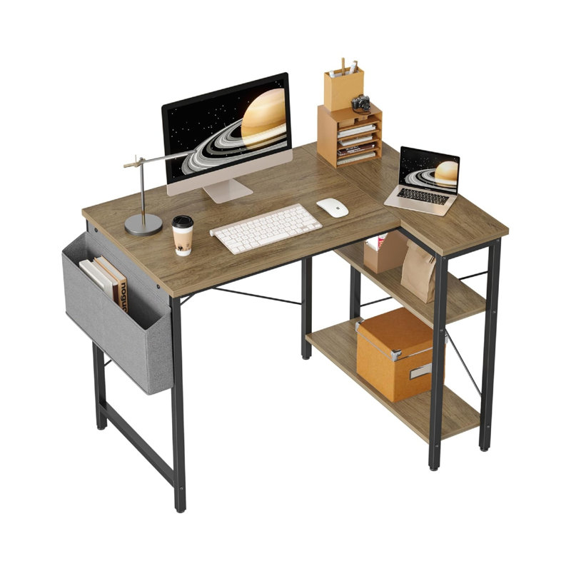 MDF Steel Computer Desk, Grey/Black