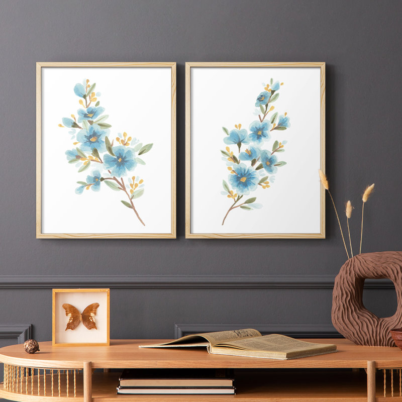 Reproduction encadrée Wildflower Sprig I-Premium - prête à être accrochée - aucun clou requis - aucun clou requis