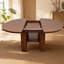 Table de salle à manger extensible ronde 43,3 "à 59" pour 4-6, table de cuisine ronde à ovale avec rallonge rabattable intégrée, base stable en H et tablette de rangement, noyer