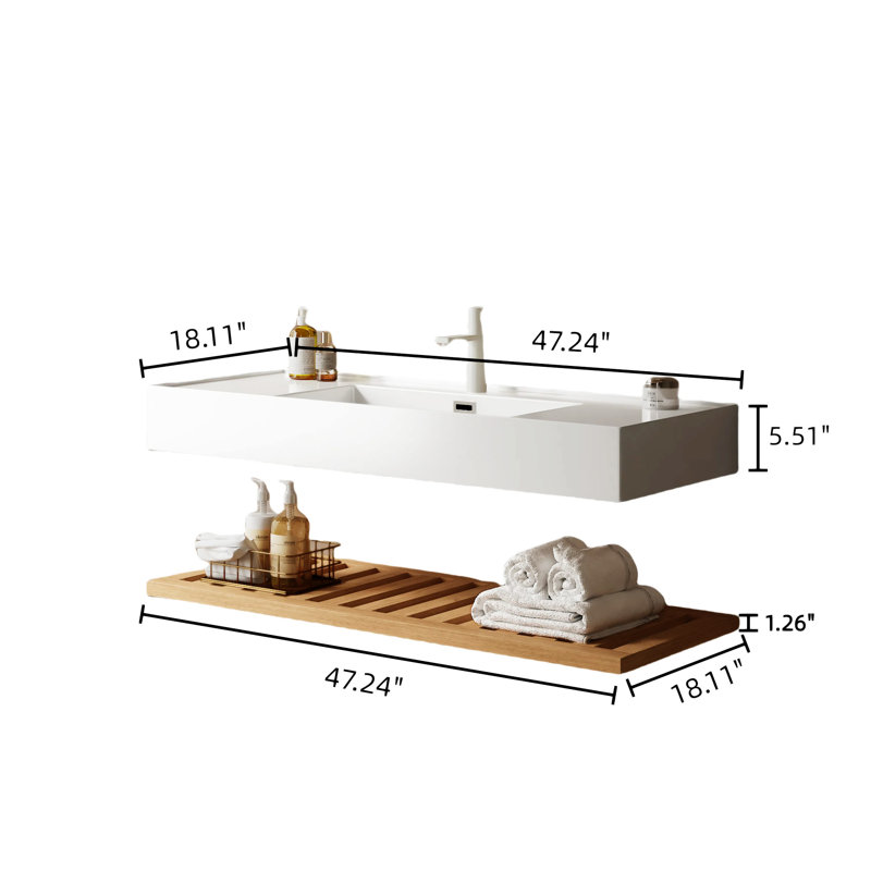 Meuble-lavabo de salle de bain avec meuble-lavabo vasque 48 po LEDE