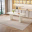 Table de salle à manger 62,99 "rectangulaire blanche pour 4 à 6 personnes, table Kichen avec 4 chaises pour la cuisine, le bar et la salle à manger-539630174-570360552