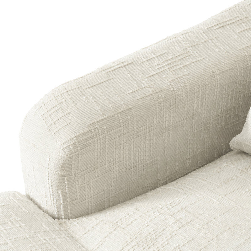 Canapé-lit en chenille, canapé Cama de 59,5 pouces, canapé-lit, canapé causeuse, canapé décontracté avec surface texturée et deux coussins, convient au salon, beige