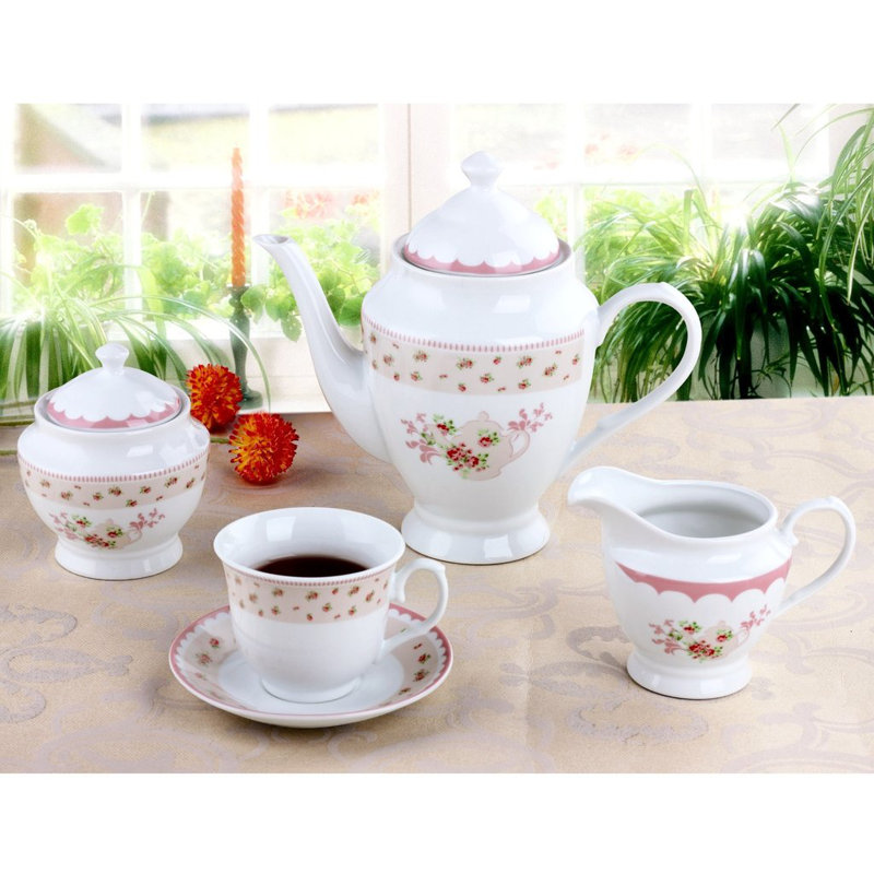 Ensemble de thé en porcelaine 15 pièces jardin Hayle