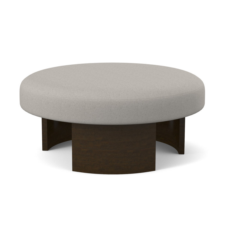 Eclipse Round Ottoman, American Walnut, Libby Linen