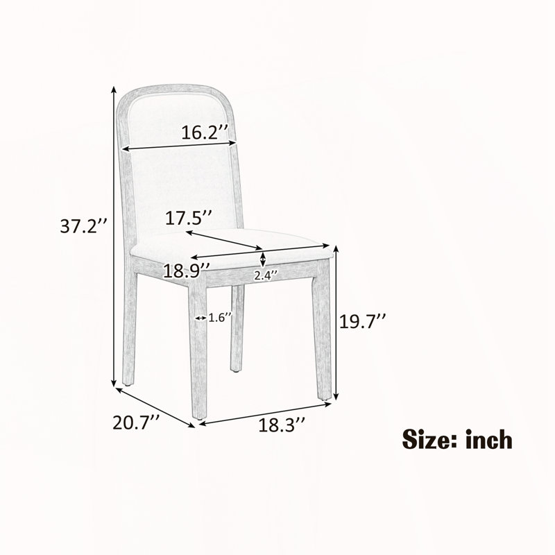 Ensemble de chaises de salle à manger avec 4 chaises rembourrées, Espresso