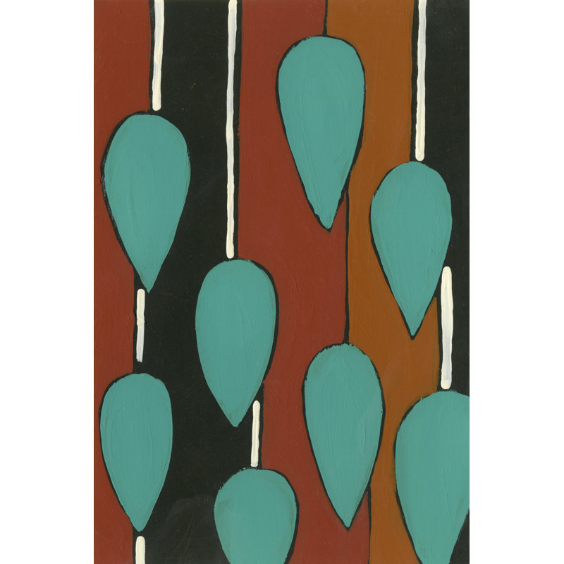 Motif rouille et sarcelle V, H 48 po x l 32 po