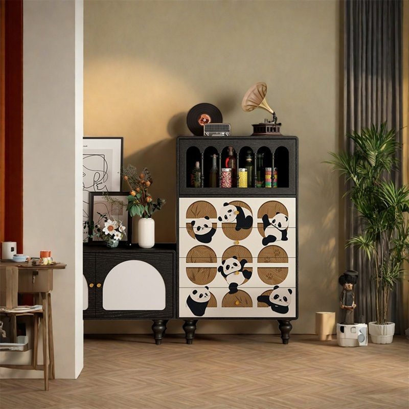 Four Drawer One Door Storage Cabinet