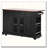 53" Farmhouse Kitchen Island with Tempered Glass Doors and Power Outlet-366944024