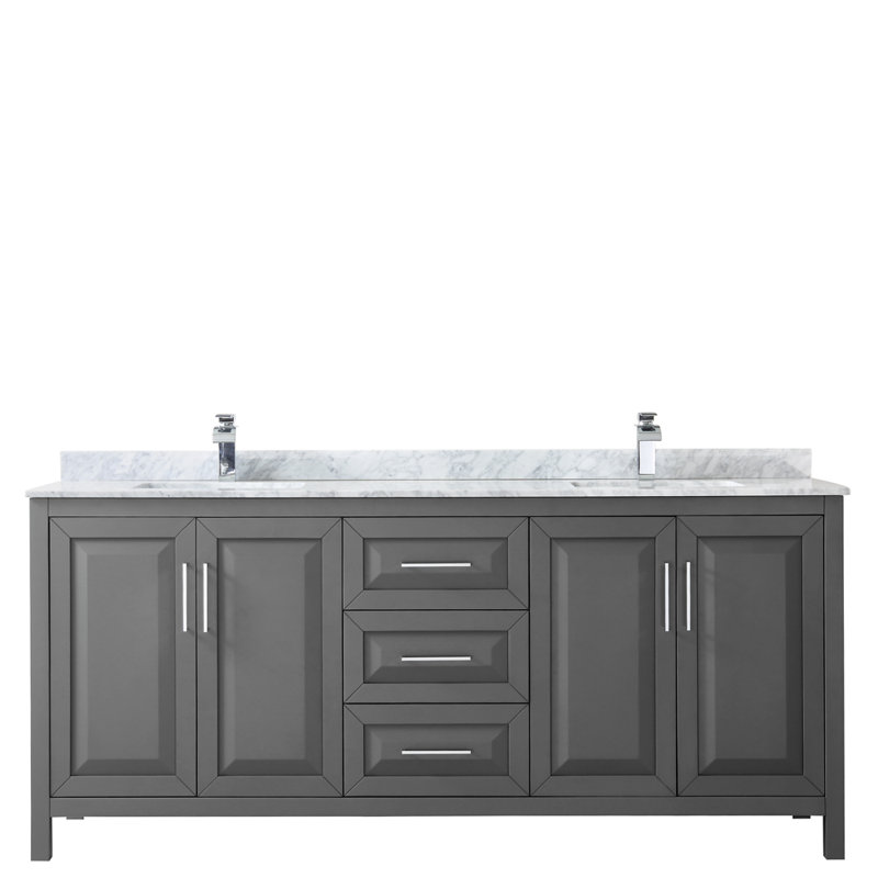 Daria 80'' W Double Vanity, Dark Espresso, Polished Chrome
