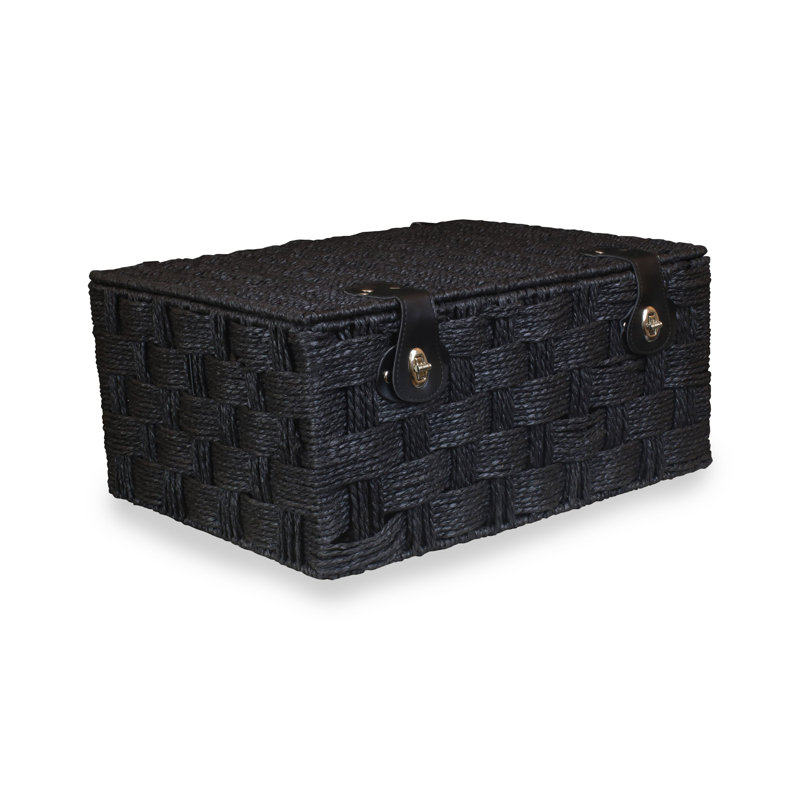 Paper Rope Gift Storage Hamper Basket, Black