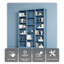 Triple bibliothèque large, grande bibliothèque à 6 niveaux avec 17 tablettes ouvertes pour le salon, le bureau personnel et la bibliothèque-297819778
