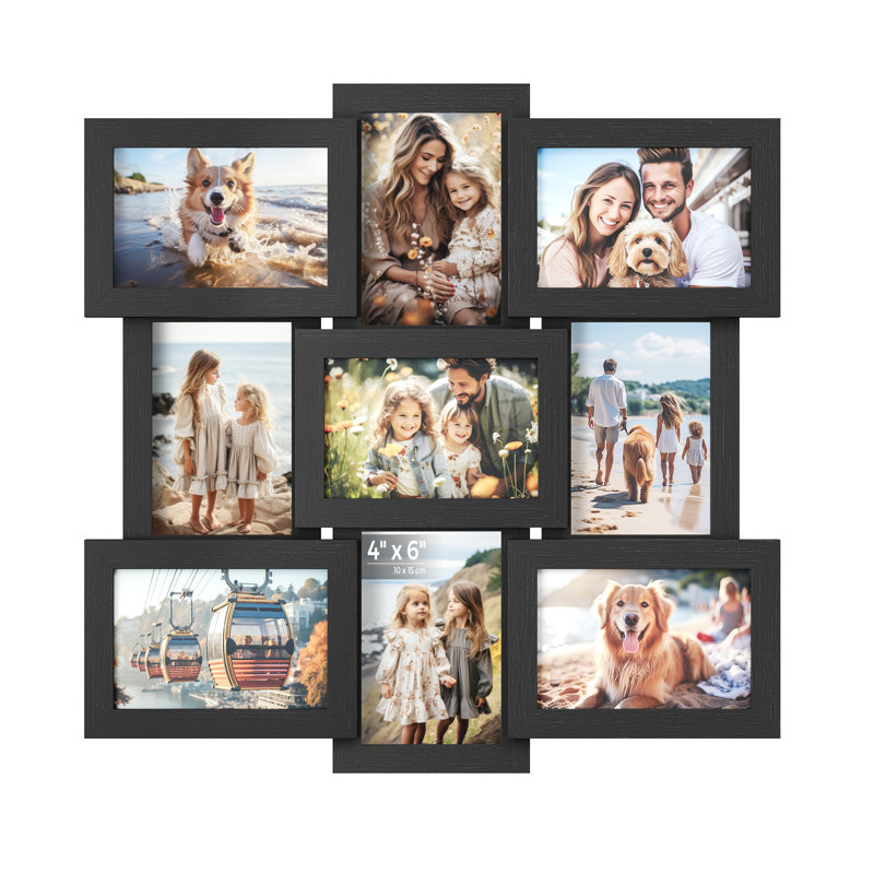 47.4x47.0x1.8cm Black Picture Frame - Set of 9