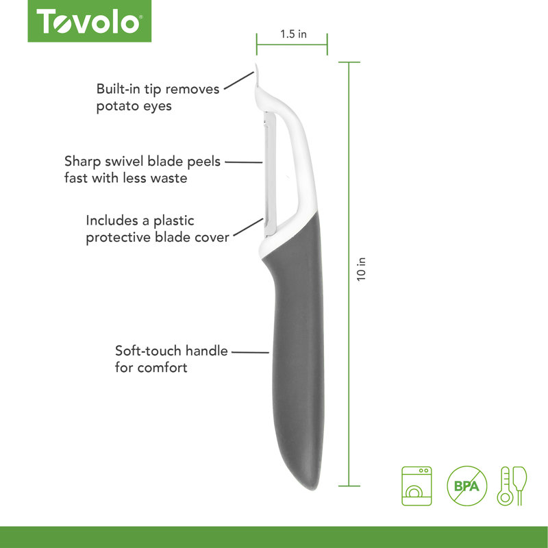 Tovolo Straight Peeler - Charcoal/White