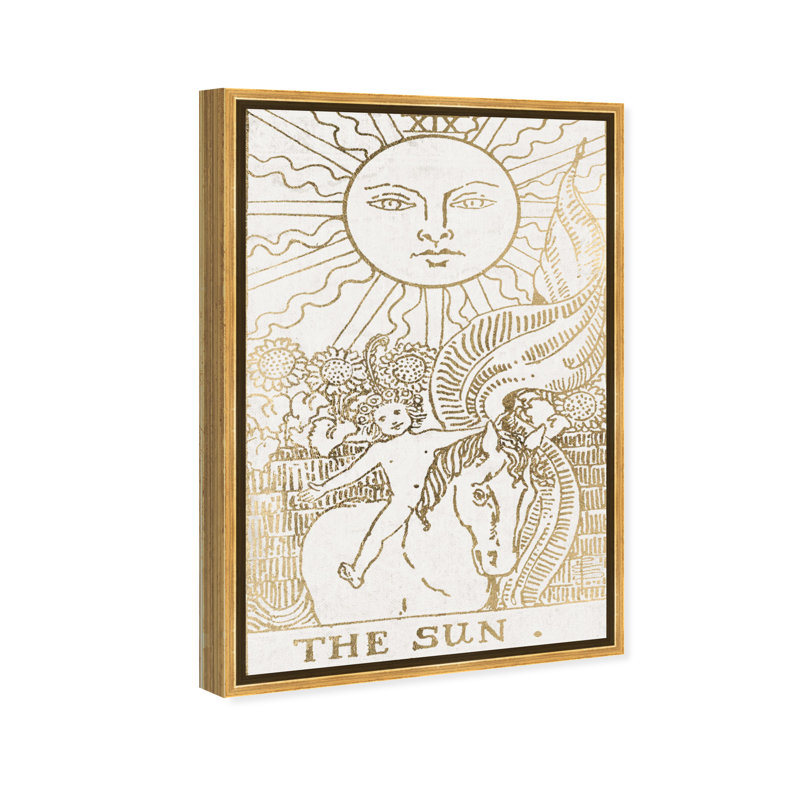 " The Sun Tarot Luxe ", Gold Framed, 30" H x 20" W