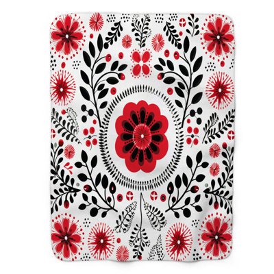 Scandinavian Flowers - 1 pièce Sherpa Premium