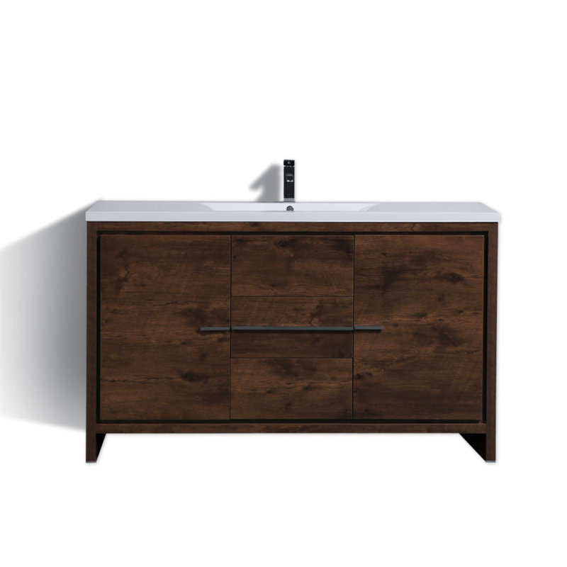 Polychronis 58.5'' Single Bathroom Vanity with Plastic Top