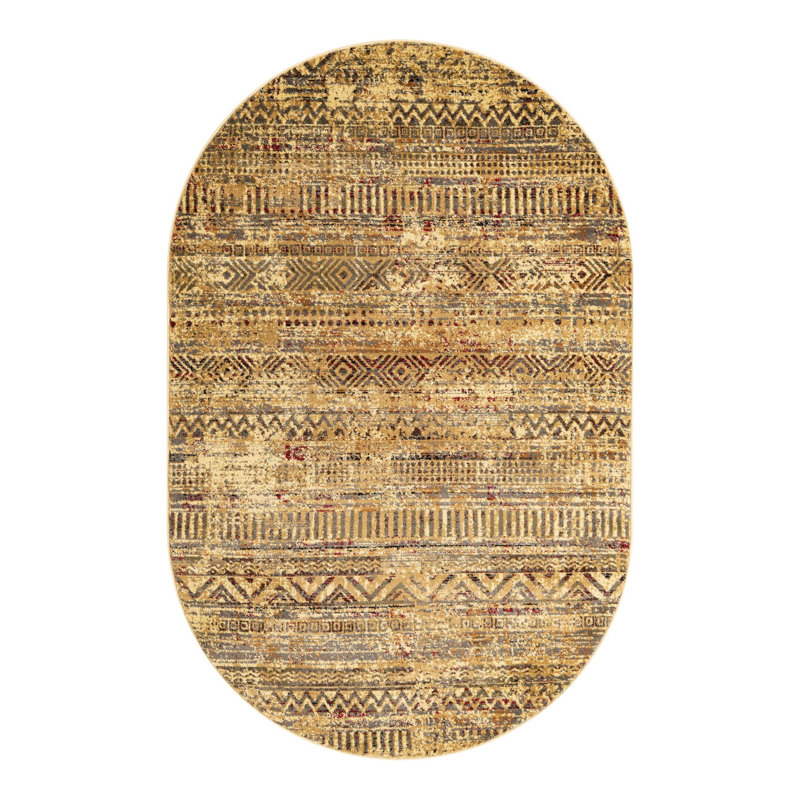 Blakely beige en polypropylène tissé la machine, Oval 4'1" x 6'1"