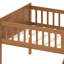 Structure de lit simple avec tablette de rangement, garde-corps plateforme, noyer, glissade et, sans sommier, guide d'assemblage inclus Démontage facile-2064781164