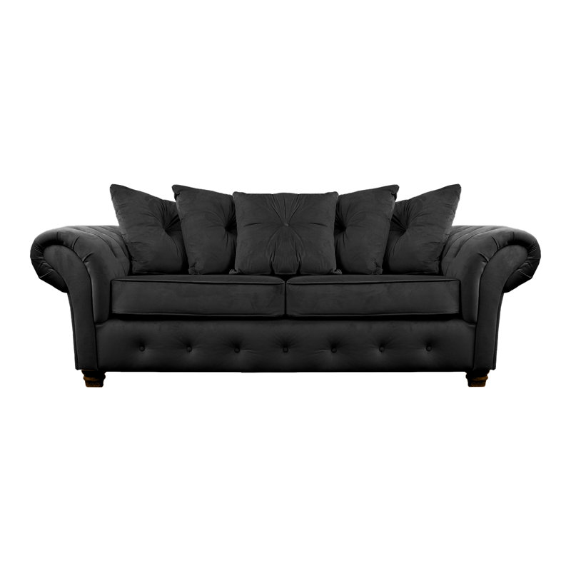 Lila 2 Seater Velvet Sofa, Black