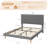 QUEEN Velvet Upholstered Platform Bed with Adjustable Channel-Tufted Headboard, Wooden Slat Support and No Box Spring Needed for Modern Bedrooms-128967866-128967869