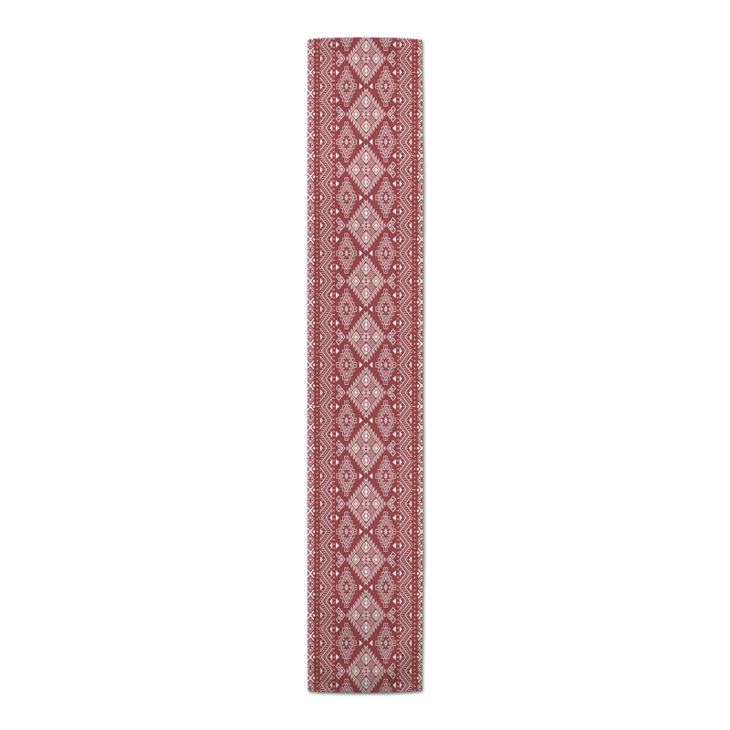 Fong Geometric Table Runner, Red, 72" x 16"