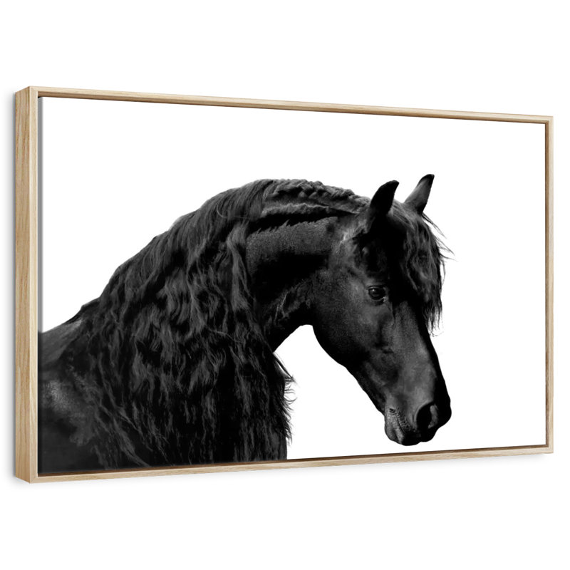Noir classique I, Cadre flottant en bois naturel, 43 po x 29 po
