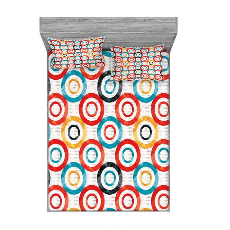 Microfiber Geometric Sheet Set, Full Sheet Set with Fitted Sheet